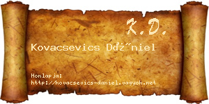 Kovacsevics Dániel névjegykártya